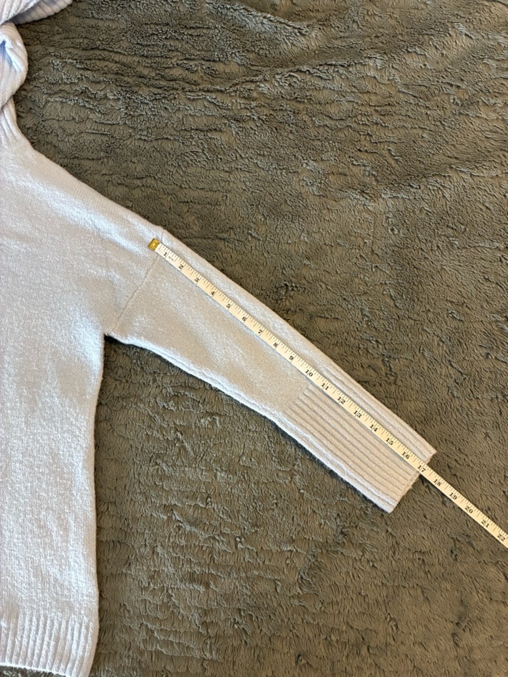 Light Blue Off-Shoulder Ribbed Sweater - Picture 8 of 8